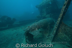 Torpedo laying  down on deck of Thistlegorm. by Richard Goluch 